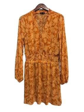 🧡 Max + Ash 🧡Women's Floral Long Sleeve Smocked Waist Dress Size XL